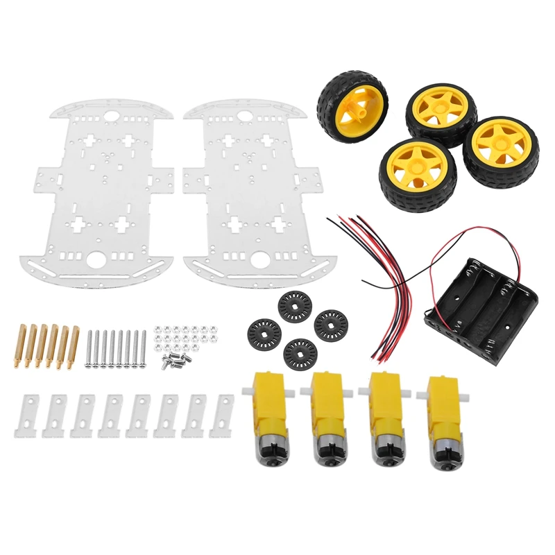 Smart Car Kit 4WD Smart Robot Car Chassis Kits with Speed Encoder and Battery Box for arduino Diy Kit 
Smart Car Kit 4WD Smart Robot Car Chassis Kits with Speed Encoder and Battery Box for arduino Diy Kit