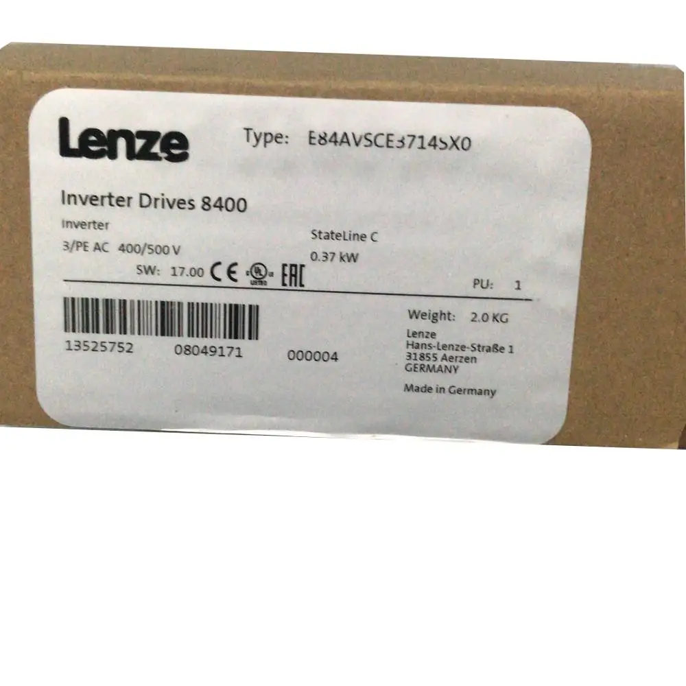 Lenze 8400 StateLine C E84AVSCE3714SX0 Inverter Drives 0.37kW Three Phase 16.02
Lenze 8400 StateLine C E84AVSCE3714SX0 Inverter Drives 0.37kW Three Phase 16.02