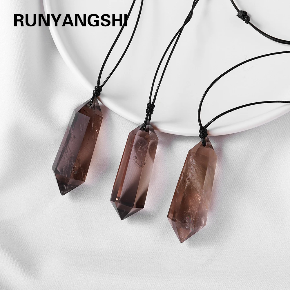 1PC Natural Smokey quartz Crystal hexagonal prism Pendants Crystal point Necklace Healing Tea Crystal stone Jewellery
1PC Natural Smokey quartz Crystal hexagonal prism Pendants Crystal point Necklace Healing Tea Crystal stone Jewellery