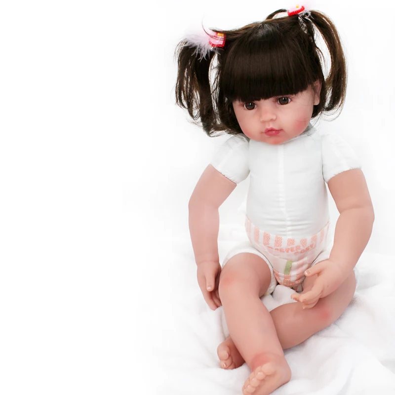 24 Inch 60cm Reborn Doll Cute Girl Brown Eyes Soft Cotton Body Rebirth Baby Dolls Children's Playmates Gifts Bebe Toy 
24 Inch 60cm Reborn Doll Cute Girl Brown Eyes Soft Cotton Body Rebirth Baby Dolls Children's Playmates Gifts Bebe Toy
