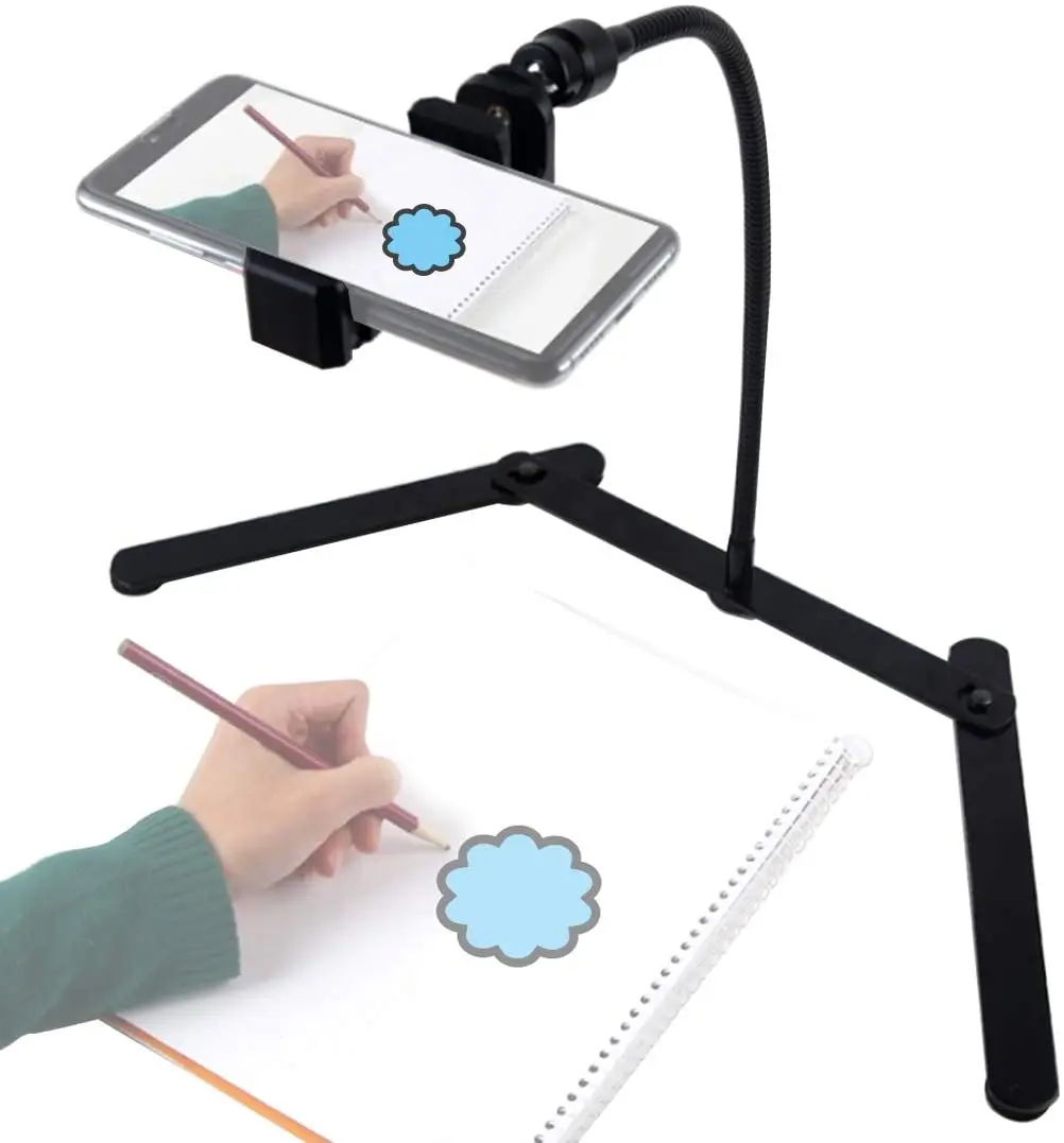 Ajustable Tripod with Cellphone Holder, Overhead Phone Mount, Table Top Teaching Online Stand for Live Streaming and Online
Ajustable Tripod with Cellphone Holder, Overhead Phone Mount, Table Top Teaching Online Stand for Live Streaming and Online