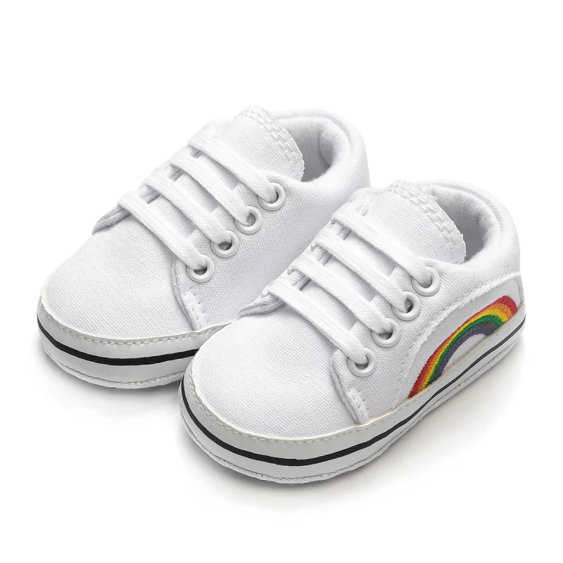 Baby Girls Boys Sneakers Soft Bottom Embroidery Rainbow Walking Canvas Toddler Kids Anti Slip First Walker Prewalker
Baby Girls Boys Sneakers Soft Bottom Embroidery Rainbow Walking Canvas Toddler Kids Anti Slip First Walker Prewalker