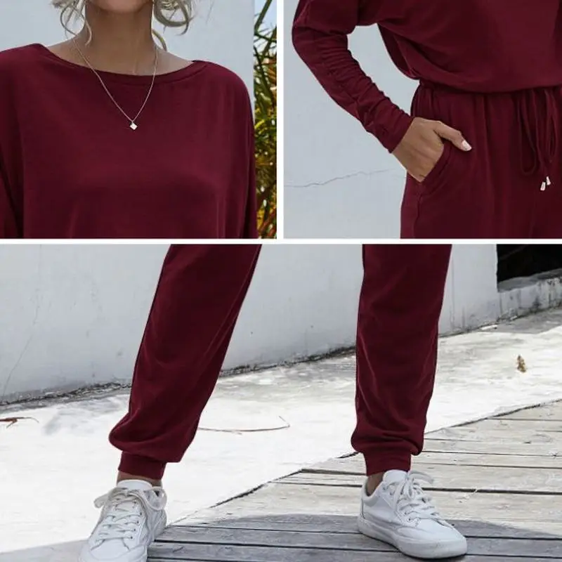 Women Two Piece Set Kalenmos Solid Color O-Neck Loose Top Lace Joggers Pants Two Piece Outfits for Women Joggers Set Tracksuit
Women Two Piece Set Kalenmos Solid Color O-Neck Loose Top Lace Joggers Pants Two Piece Outfits for Women Joggers Set Tracksuit