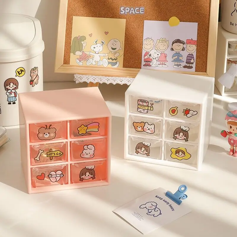 Kawaii Transparent 6 Grid Drawer Desktop Storage Box Desk Organizer Holder Free Sticker School Office Stationery
Kawaii Transparent 6 Grid Drawer Desktop Storage Box Desk Organizer Holder Free Sticker School Office Stationery