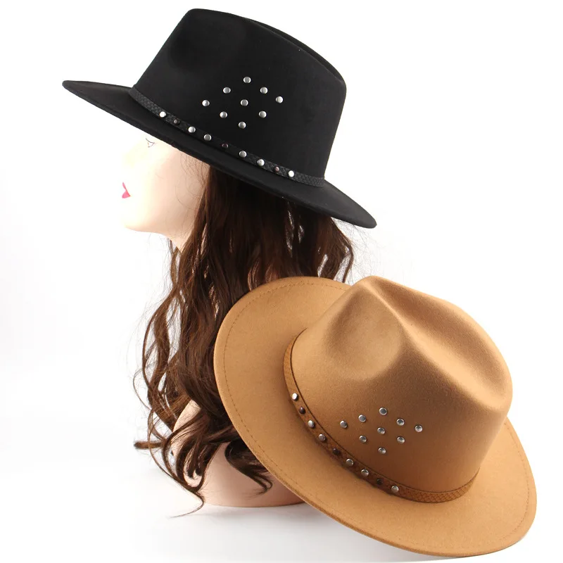 Band rivet accessories fedoras unisex fedora hat ladies felt hat ladies hat peau шляпаженская sombreros pearl hat
Band rivet accessories fedoras unisex fedora hat ladies felt hat ladies hat peau шляпаженская sombreros pearl hat