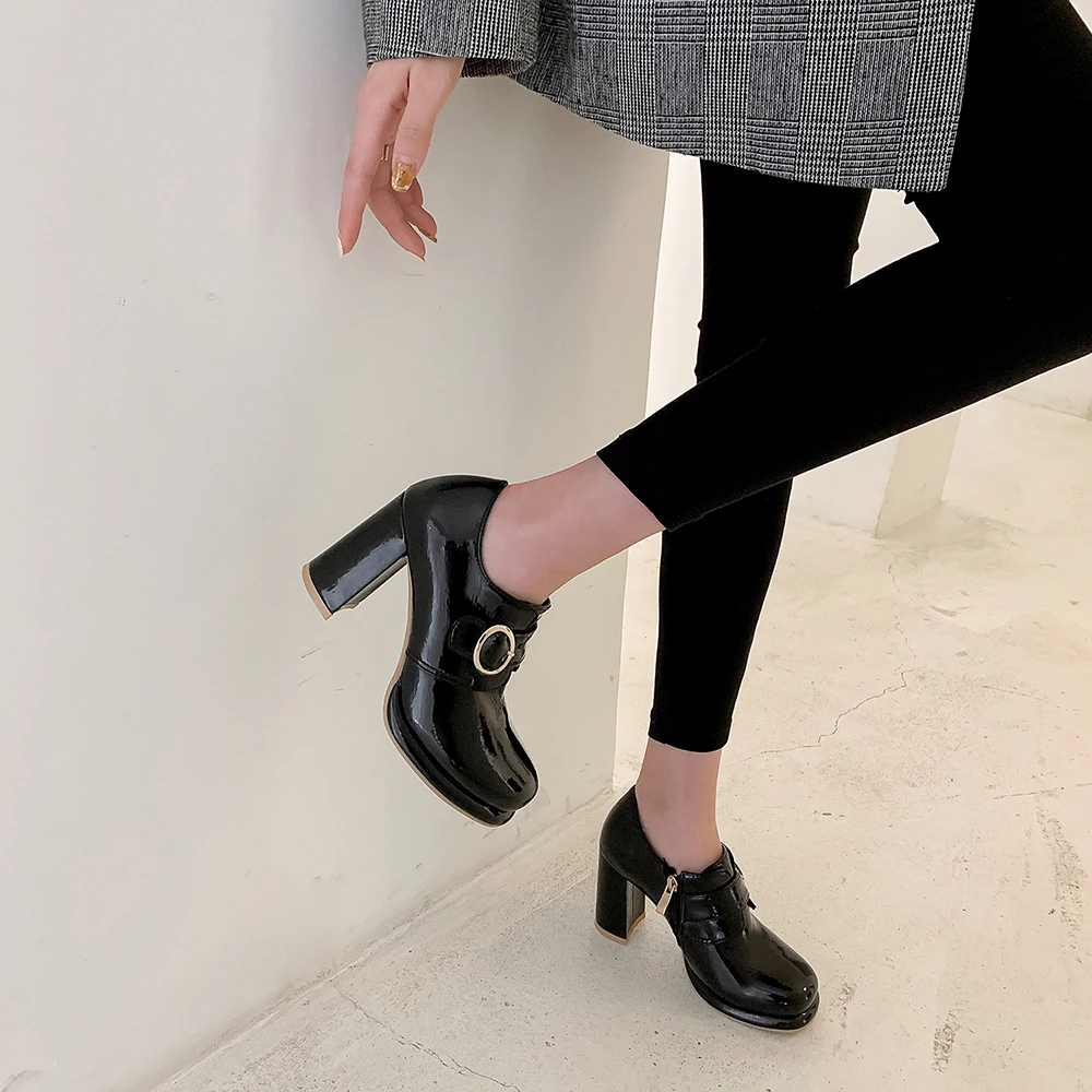 WETKISS 2021 New Woman Pumps Square Toe Chunky Heels Shoes Patent Leather Zip Up Sheos Metal Decor Fashion Young Girl Footwear
WETKISS 2021 New Woman Pumps Square Toe Chunky Heels Shoes Patent Leather Zip Up Sheos Metal Decor Fashion Young Girl Footwear
