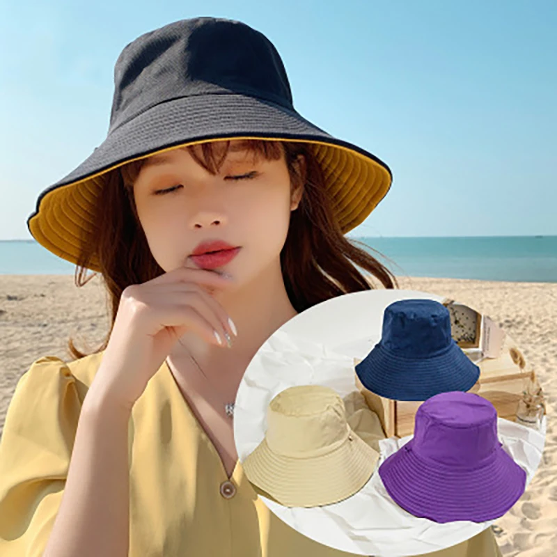 2021 New big brimmed hat double-sided sun hat retro solid color basin hat sunshade female fisherman hat summer hats for women
2021 New big brimmed hat double-sided sun hat retro solid color basin hat sunshade female fisherman hat summer hats for women