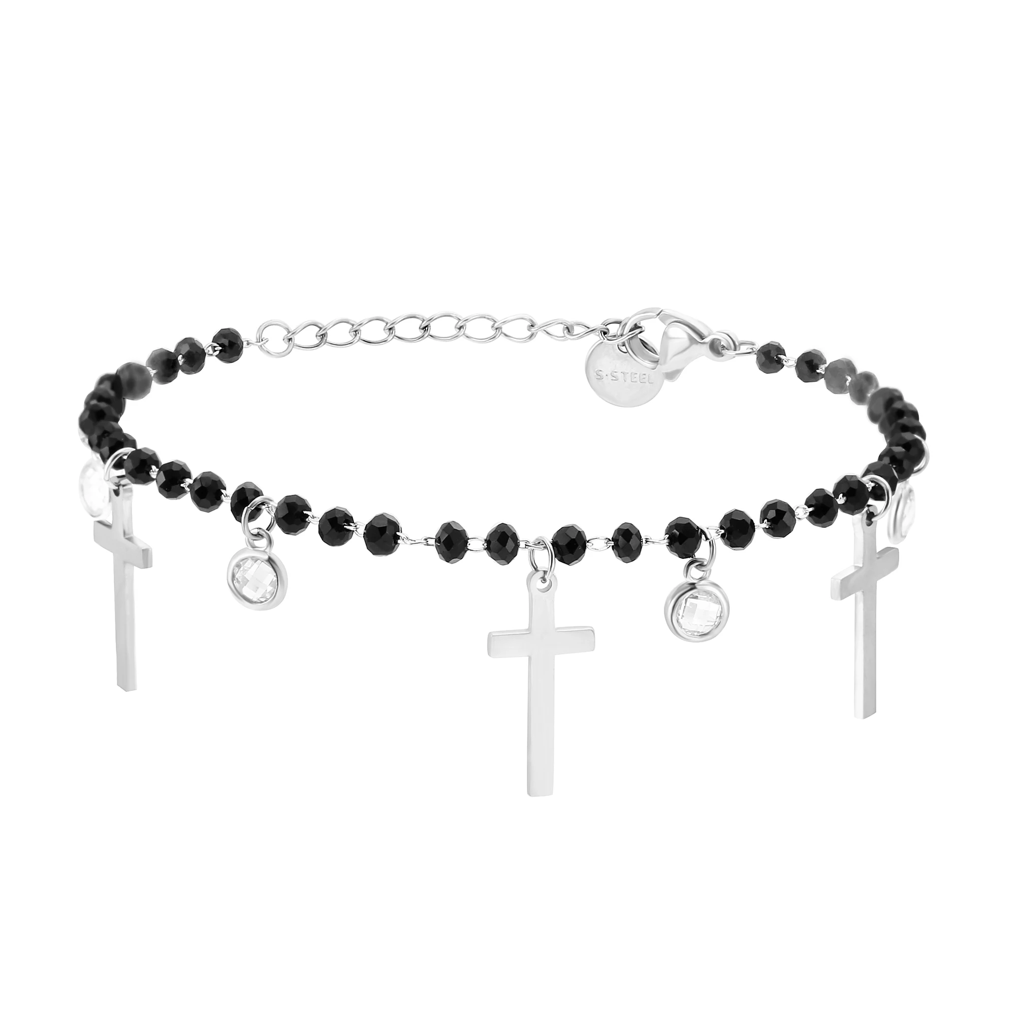Religion Cross Pendent Black Beads Adjustable Bracelet For Woman Stainless Steel Bracelet Wedding Party Fashion MujerJewelry
Religion Cross Pendent Black Beads Adjustable Bracelet For Woman Stainless Steel Bracelet Wedding Party Fashion MujerJewelry