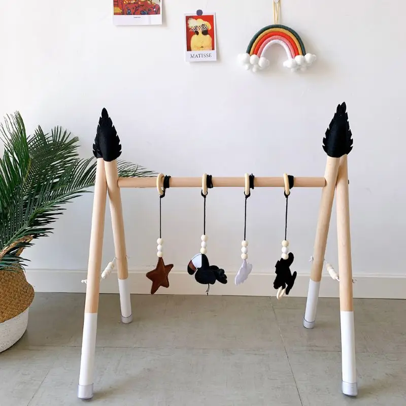 1 комплект Nordic Стиль твердой древесины стойка для фитнеса подвесные детские