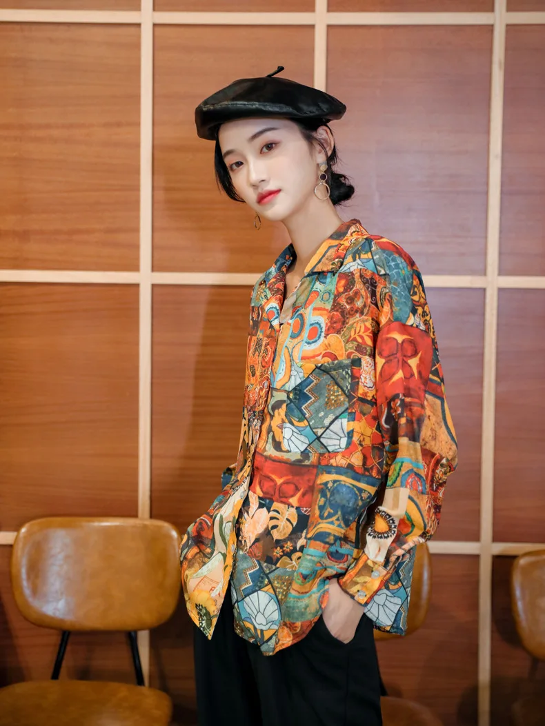 Свободная блузка, рубашка, весна 2020, Новая женская рубашка с принтом, однобортный модный топ F915
Свободная блузка, рубашка, весна 2020, Новая женская рубашка с принтом, однобортный модный топ F915