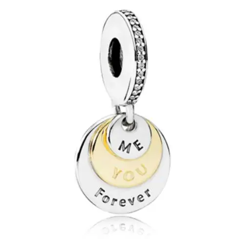 Genuine 925 Sterling Silver Bead Charm You & Me Forever With Crystal Pendant Beads Fit fashion Bracelet & Necklace DIY Jewelry
Genuine 925 Sterling Silver Bead Charm You & Me Forever With Crystal Pendant Beads Fit fashion Bracelet & Necklace DIY Jewelry