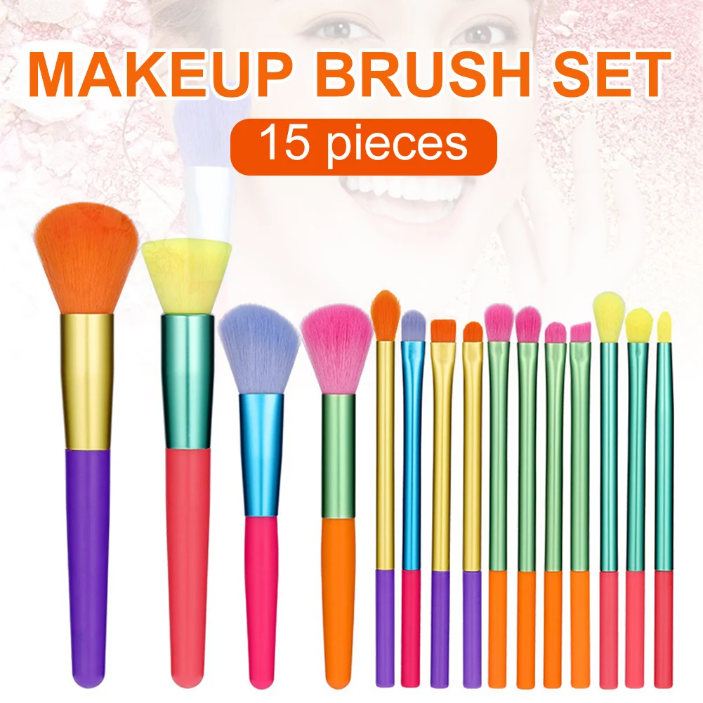 

15pcs Makeup Brushes Set Eyeshadow Eyeliner Blush Contour Eyelash Eyebrow Brush Beauty Make up Blending Tools