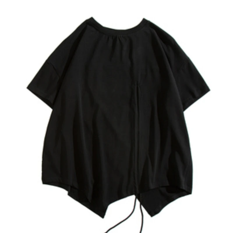 Dark Solid Color Irregular Short-sleeved T-shirt 2020 Summer Loose Thin Wrinkle Design Top Women Clothing
Dark Solid Color Irregular Short-sleeved T-shirt 2020 Summer Loose Thin Wrinkle Design Top Women Clothing