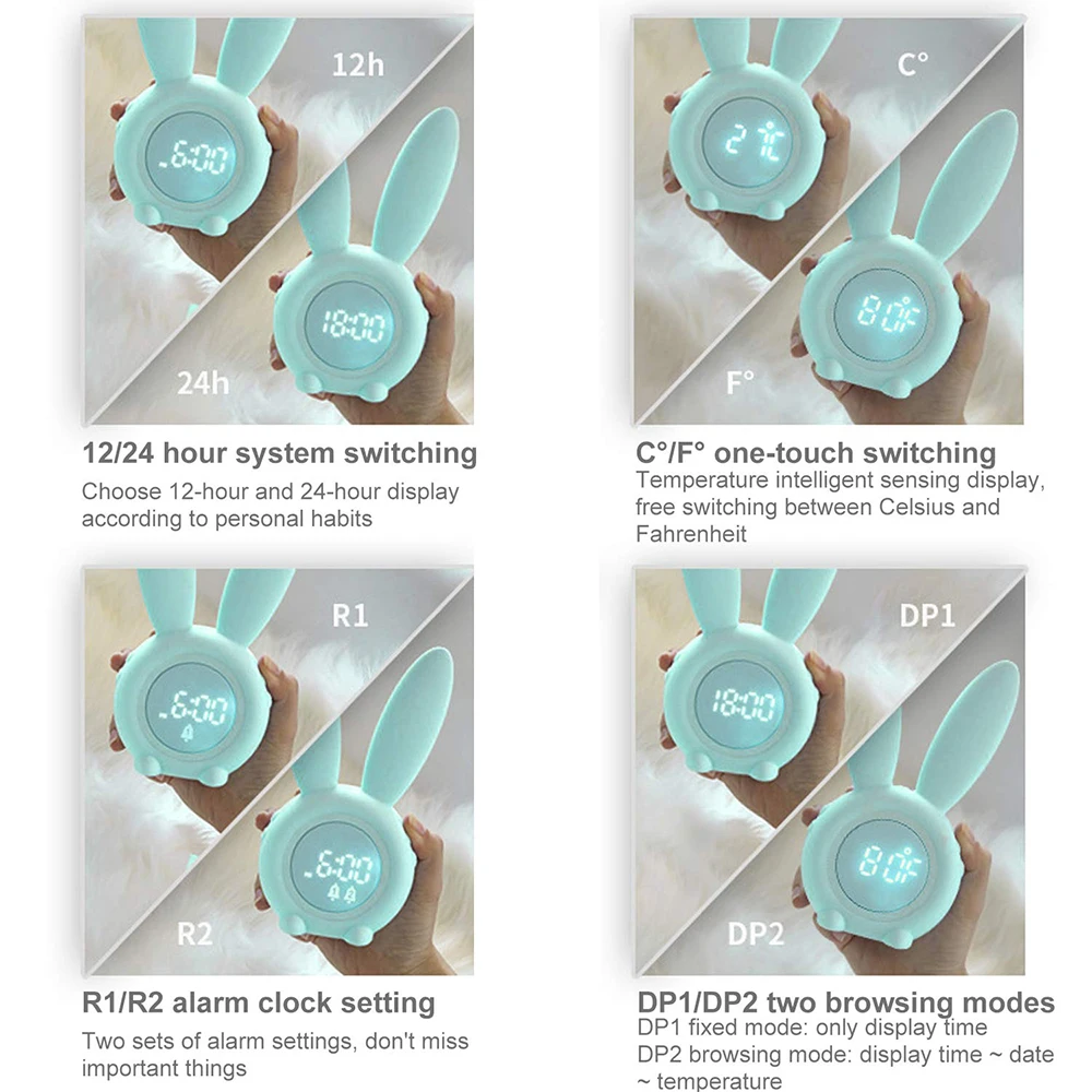 Night Light Cute Rabbit Digital Alarm Clock Timing Digital Clock Silicone Alarm Clock Home Decoration Clock Digital Despertador
Night Light Cute Rabbit Digital Alarm Clock Timing Digital Clock Silicone Alarm Clock Home Decoration Clock Digital Despertador