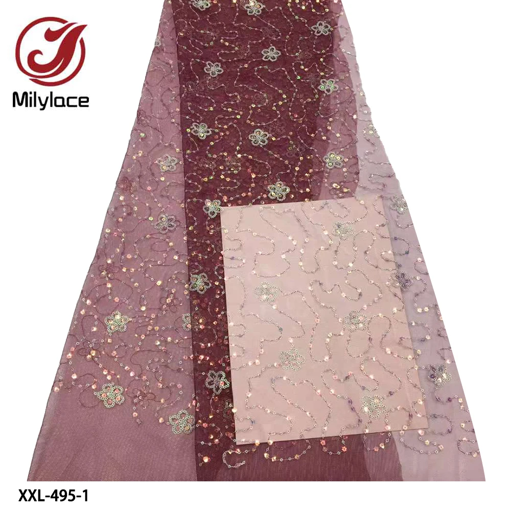 Latest African Lace Fabric High Quality French Lace with Sequins Nigerian Lace Fabrics for Wedding Dress XXL-495
Latest African Lace Fabric High Quality French Lace with Sequins Nigerian Lace Fabrics for Wedding Dress XXL-495