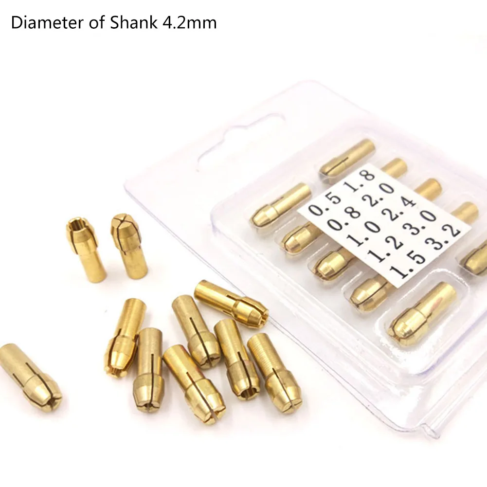 10x Drill Chucks Collet 4.2mm 0.5-3.2mm Mini Grinder Copper Chuck Accessory Set For Hardware, Hobby, Family
10x Drill Chucks Collet 4.2mm 0.5-3.2mm Mini Grinder Copper Chuck Accessory Set For Hardware, Hobby, Family