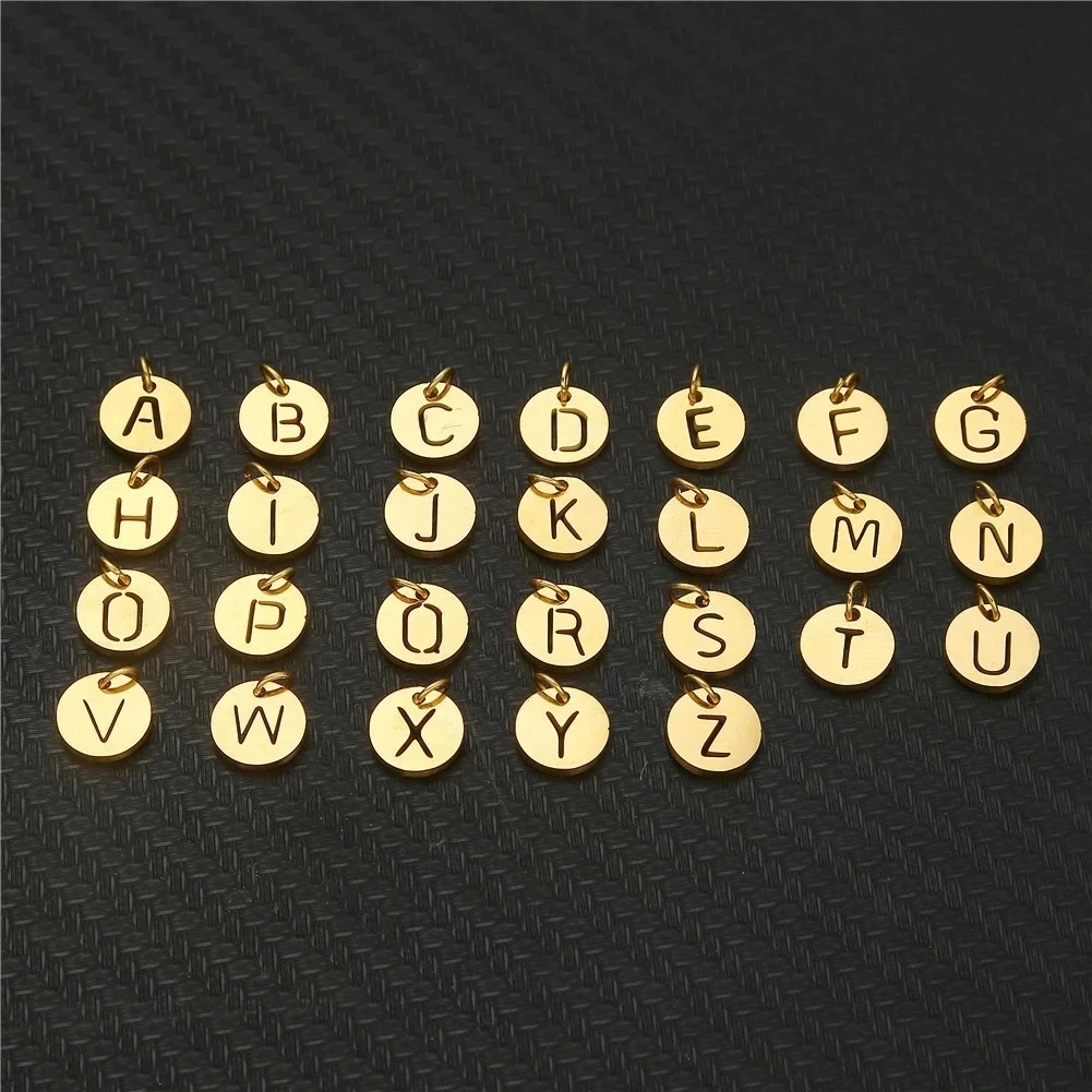 Stainless Steel Round Tag 26 Capital Letters Small Pendant With Jumping Ring Metal Letter A-Z Initial Coin Pendant Wholesale 10
Stainless Steel Round Tag 26 Capital Letters Small Pendant With Jumping Ring Metal Letter A-Z Initial Coin Pendant Wholesale 10