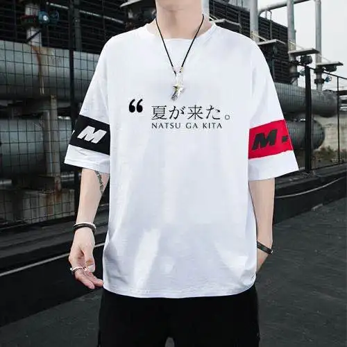Summer short-sleeved t-shirt male ins hip-hop loose Harajuku style student five-point sleeve male print shirt male XS-4XL
Summer short-sleeved t-shirt male ins hip-hop loose Harajuku style student five-point sleeve male print shirt male XS-4XL