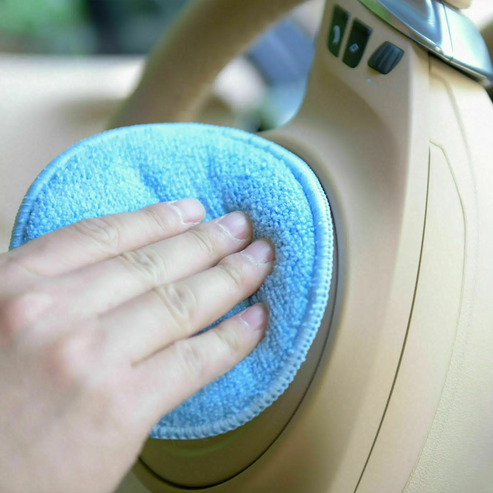 10pcs Sponge Car Washing Foam Microfiber Waxing 4.7 Inch Blue Supplies