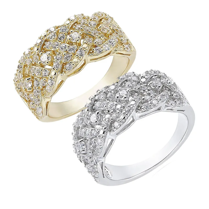 Hot Sale Fashion Temperament Ladies Ring Golden Cross Braided Zircon Rings for Women Wedding JewelryWhole Sale 
Hot Sale Fashion Temperament Ladies Ring Golden Cross Braided Zircon Rings for Women Wedding JewelryWhole Sale