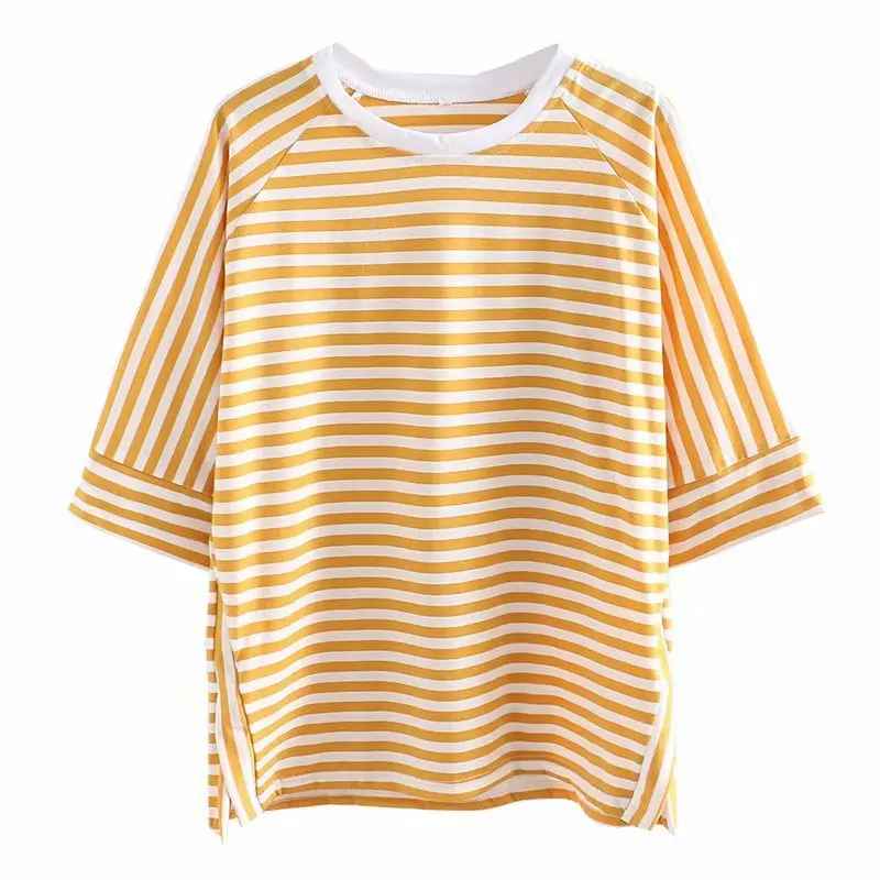 Large Size Ladies Tees Summer 2021 Show Thin Stripes Stylish Round Collar Short Sleeve T-Shirt T41-9863
Large Size Ladies Tees Summer 2021 Show Thin Stripes Stylish Round Collar Short Sleeve T-Shirt T41-9863