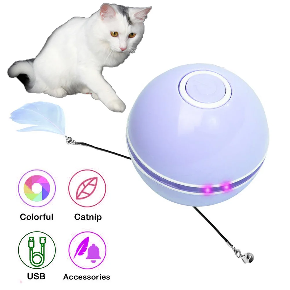 Auto Cat Interactive Toy Alone Dog LED Self Rotating Ball With Catnip Bell Feather Toy USB chargeable Pet Kitten Ball Toy Supply
Auto Cat Interactive Toy Alone Dog LED Self Rotating Ball With Catnip Bell Feather Toy USB chargeable Pet Kitten Ball Toy Supply