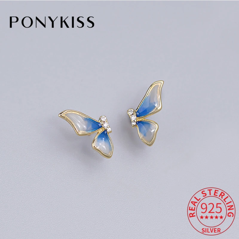 PONYKISS Real 925 Sterling Silver Unique Feather Zircon 14K Gold Stud Earrings For Women Trendy Fine Jewelry Gift Drop Shipping
PONYKISS Real 925 Sterling Silver Unique Feather Zircon 14K Gold Stud Earrings For Women Trendy Fine Jewelry Gift Drop Shipping