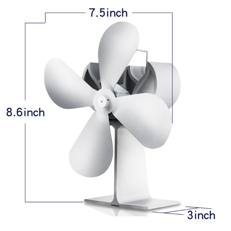 White Heat Self-Powered Fireplace Stove Fan Quiet 4 Blades Aluminum Efficiently Warm Large Room Wood Log Burner
White Heat Self-Powered Fireplace Stove Fan Quiet 4 Blades Aluminum Efficiently Warm Large Room Wood Log Burner