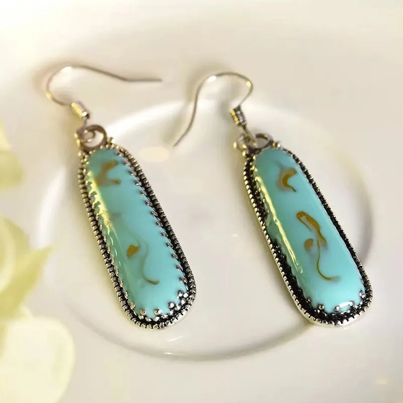 Trendy Boho Style Long Natural Stone Dangle Earrings Antique Silver Color for Women Party Causal Daily Life Fashion Jewelry
Trendy Boho Style Long Natural Stone Dangle Earrings Antique Silver Color for Women Party Causal Daily Life Fashion Jewelry