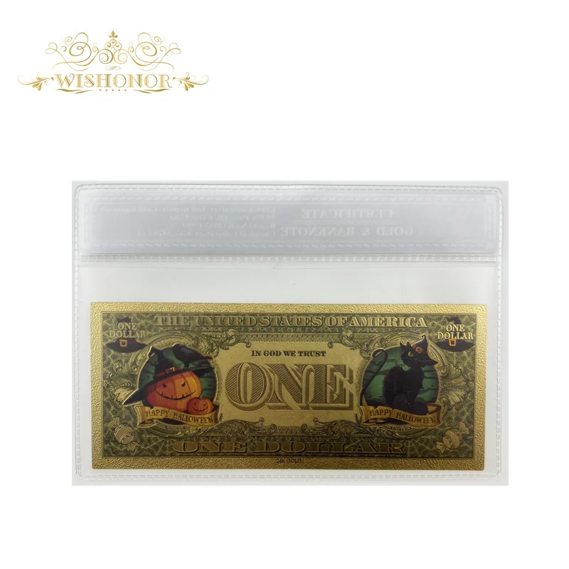 1pcs New design Halloween Banknote America Banknote Banknote in 24K Gold Plated Paper Money For Gifts
1pcs New design Halloween Banknote America Banknote Banknote in 24K Gold Plated Paper Money For Gifts