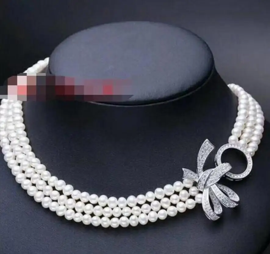 Free Shipping New natural 3-row 7-8MM freshwater cultured pearl necklace 18-19"inch AA
Free Shipping New natural 3-row 7-8MM freshwater cultured pearl necklace 18-19"inch AA