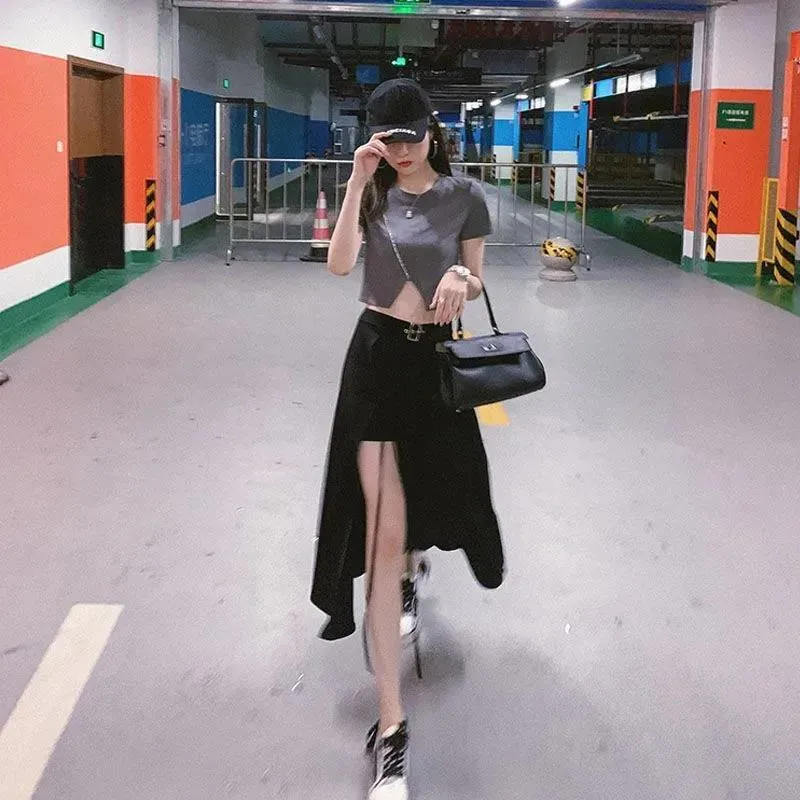 Two Pieces Women Set Casual Spring Summer o Neck Short Sleeve Irregular Crop Tops Elegant High Waist Long Skirt Outfits
Two Pieces Women Set Casual Spring Summer o Neck Short Sleeve Irregular Crop Tops Elegant High Waist Long Skirt Outfits
