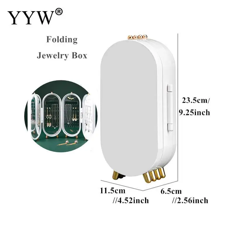Foldable Jewelry Box With Mirror Jewelry Earring Necklace Ring Storage Box Green And White Creative Folding Screen Storage Rack
Foldable Jewelry Box With Mirror Jewelry Earring Necklace Ring Storage Box Green And White Creative Folding Screen Storage Rack