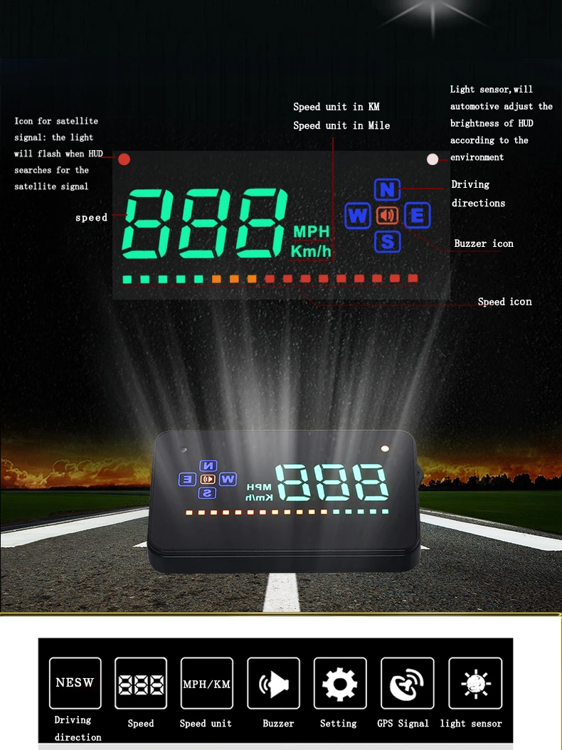 Car Speed Projector Windshield GPS Head Up Hud Display Gadgets Automobile Rise Monitor OBD2 Driving Computer Car Electronics
Car Speed Projector Windshield GPS Head Up Hud Display Gadgets Automobile Rise Monitor OBD2 Driving Computer Car Electronics