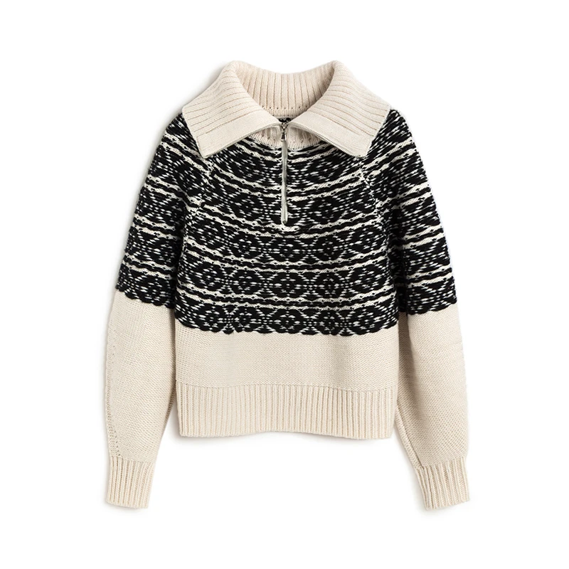 Sweater Women 50% Wool Knitted Sliced Design Zipper Turtleneck Long Sleeves High Quality Pullover Casual Style New Fashion
Sweater Women 50% Wool Knitted Sliced Design Zipper Turtleneck Long Sleeves High Quality Pullover Casual Style New Fashion