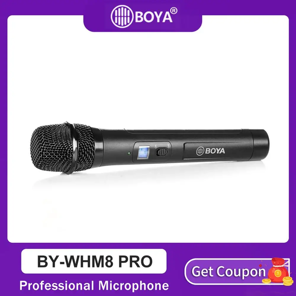 

BOYA BY-WHM8 Pro Microphone for karaoke interview speech music recording stage 48-Channel UHF Wireless Handheld Dynamic Mic