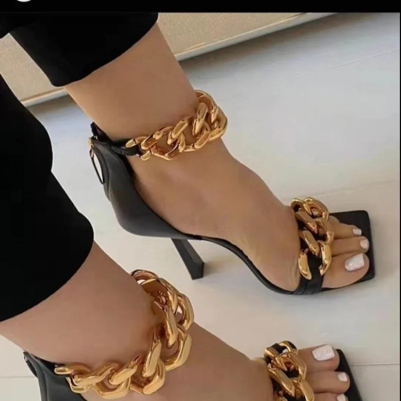 2021 Summer Zapados Mujer Ladies Fashion Heels Sandals Women's Sexy Pumps Metal Chain Square Toe Women Shoes Female Footwear 43
2021 Summer Zapados Mujer Ladies Fashion Heels Sandals Women's Sexy Pumps Metal Chain Square Toe Women Shoes Female Footwear 43