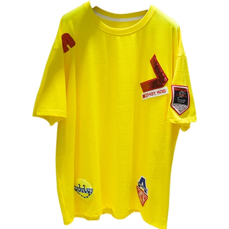 Women's 2021 New Short-Sleeved T-shirt Women's Summer Top Loose Round Neck Embroidery Bottoming Shirt Graphic T Shirts Tops
Women's 2021 New Short-Sleeved T-shirt Women's Summer Top Loose Round Neck Embroidery Bottoming Shirt Graphic T Shirts Tops