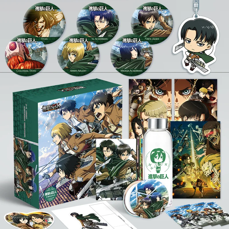 Anime Attack On Titan Lucky Gift Box Eren, Mikasa Figure Water Cup Postcard Poster Bookmark Cosplay Toy
Anime Attack On Titan Lucky Gift Box Eren, Mikasa Figure Water Cup Postcard Poster Bookmark Cosplay Toy