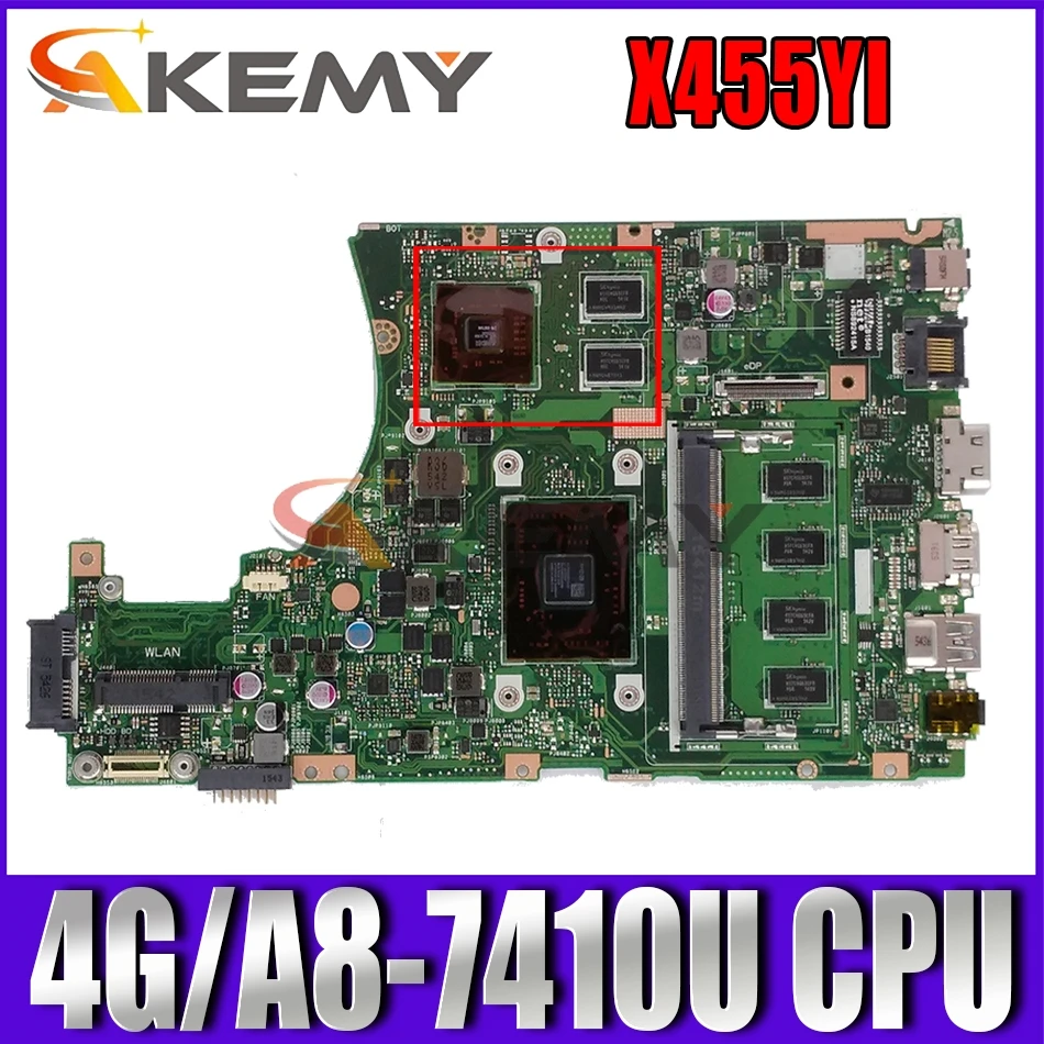 Akemy X455YI MAIN_BD._4G/A8-7410U CPU laptop motherboard For Asus X455YI X455Y X455DG X455D mainboard 100% test Ok
Akemy X455YI MAIN_BD._4G/A8-7410U CPU laptop motherboard For Asus X455YI X455Y X455DG X455D mainboard 100% test Ok