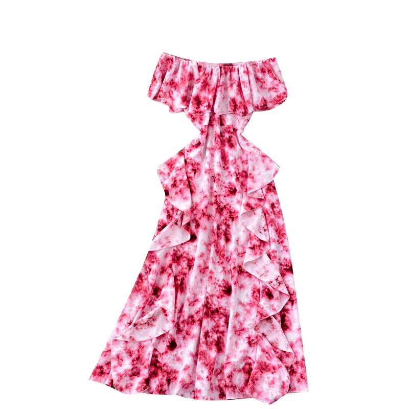 Women Design Tie Dye Dress Korean Fashion Slash Neck Sleeveless Dress Summer Sexy Off Shoulder A-line Holiday Dresses
Women Design Tie Dye Dress Korean Fashion Slash Neck Sleeveless Dress Summer Sexy Off Shoulder A-line Holiday Dresses