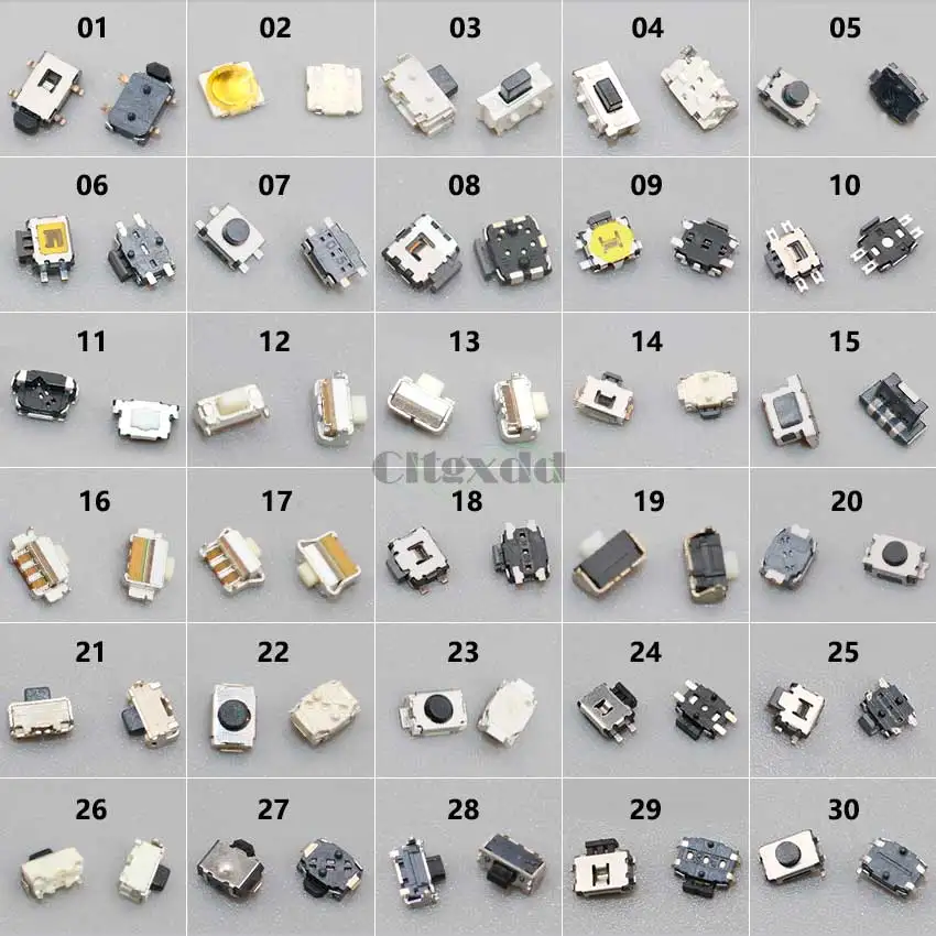 Cltgxdd 30models 30pcs Tablet PC Mobile Phone Power Switch For Samsung Xiaomi Moto Nokia Tactile Push Button Switch 3*6 2*4 3*4
Cltgxdd 30models 30pcs Tablet PC Mobile Phone Power Switch For Samsung Xiaomi Moto Nokia Tactile Push Button Switch 3*6 2*4 3*4