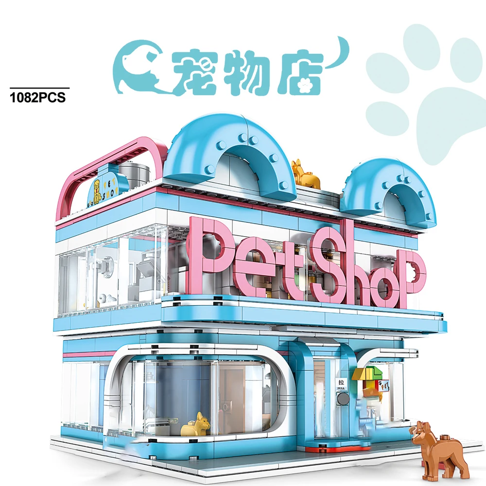 Город, улица, магазин домашних животных, креативные наборы, строительные блоки, детские игрушки, животные, собака, кошка, модель, Модный мага... 
Город, улица, магазин домашних животных, креативные наборы, строительные блоки, детские игрушки, животные, собака, кошка, модель, Модный мага...