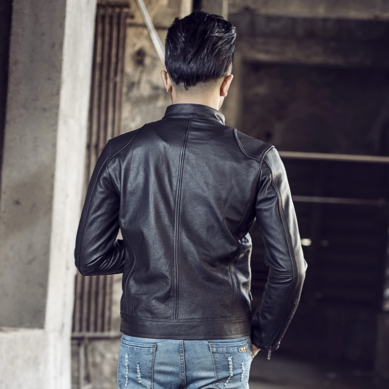 New Men's Factory Spring/Autumn Genuine Leather Jacket Real Natural Soft Cowskin Motorcycle Biker Man Coat Male Jaqueta
New Men's Factory Spring/Autumn Genuine Leather Jacket Real Natural Soft Cowskin Motorcycle Biker Man Coat Male Jaqueta