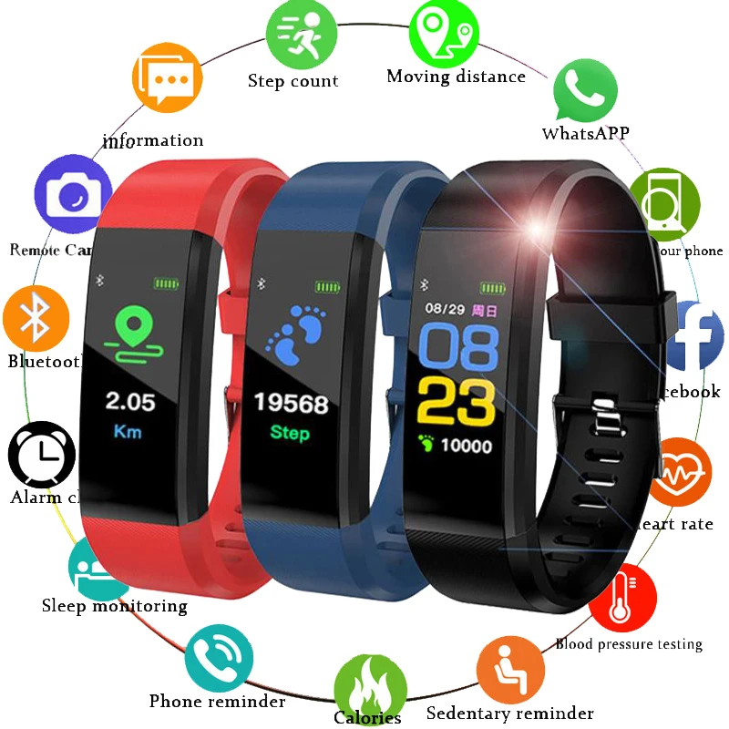 Wristwatch Fitness Color Screen Smart Sport Bracelet Activity Running Tracker Heart Rate For Children Men Women Watch Hours
Wristwatch Fitness Color Screen Smart Sport Bracelet Activity Running Tracker Heart Rate For Children Men Women Watch Hours