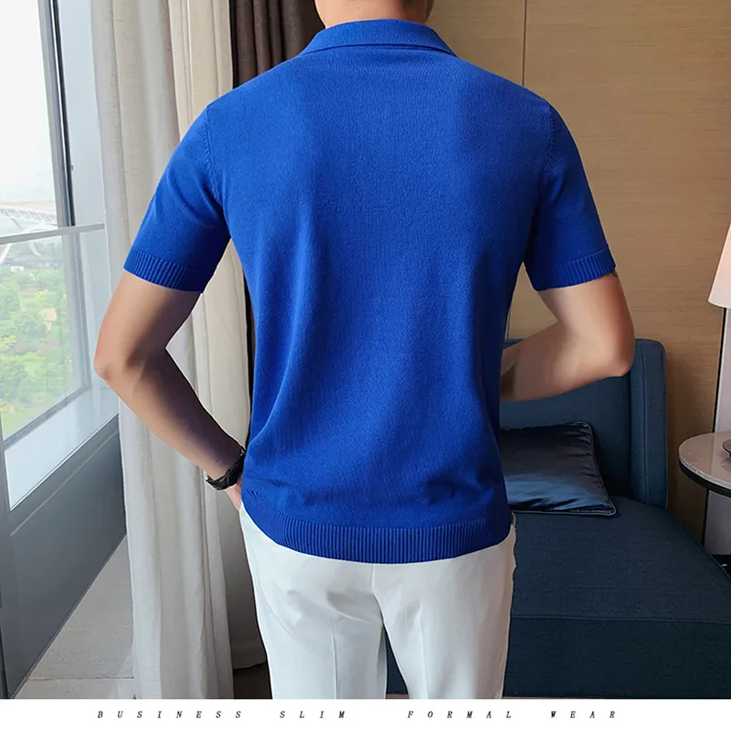 2021 New Ice Silk Short Sleeve Men's Summer Thin Striped British Slim Lapel Fashion Polo Shirt S-3X
2021 New Ice Silk Short Sleeve Men's Summer Thin Striped British Slim Lapel Fashion Polo Shirt S-3X