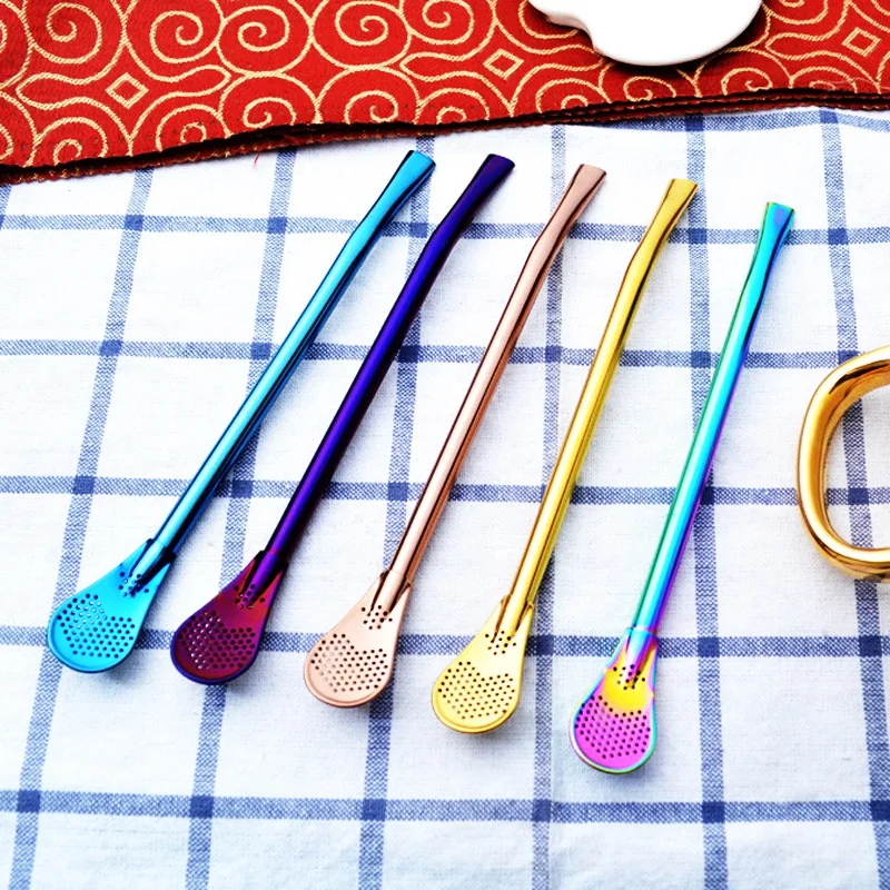 1PC Drinking Straw Stainless Steel Straw Filter Spoons Reusable Tea Tools Mixing Spoon Coffee Spoon Straws for Drinks
1PC Drinking Straw Stainless Steel Straw Filter Spoons Reusable Tea Tools Mixing Spoon Coffee Spoon Straws for Drinks