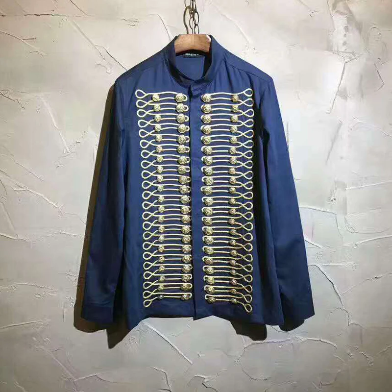 new men's casual multi-button gold thread hidden blue hairdresser shirt street wear long sleeves dress shirt for men
new men's casual multi-button gold thread hidden blue hairdresser shirt street wear long sleeves dress shirt for men