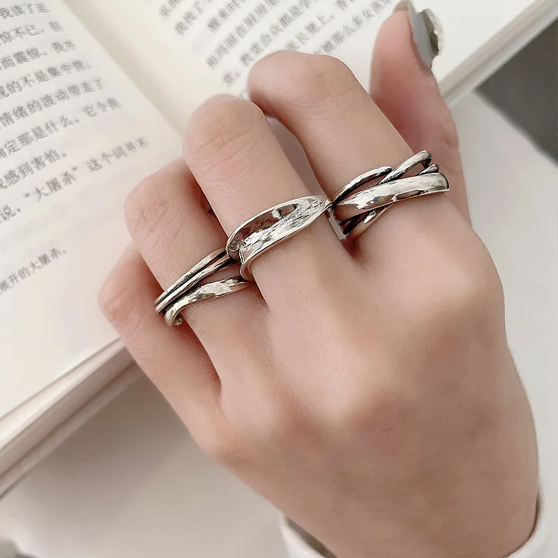 New Punk Thick 925 Silver Plated Multi-layer Cross Rings For Women Accessories Ladies Ring Party Jewelry Trend 2022 Girl Gifts 
New Punk Thick 925 Silver Plated Multi-layer Cross Rings For Women Accessories Ladies Ring Party Jewelry Trend 2022 Girl Gifts