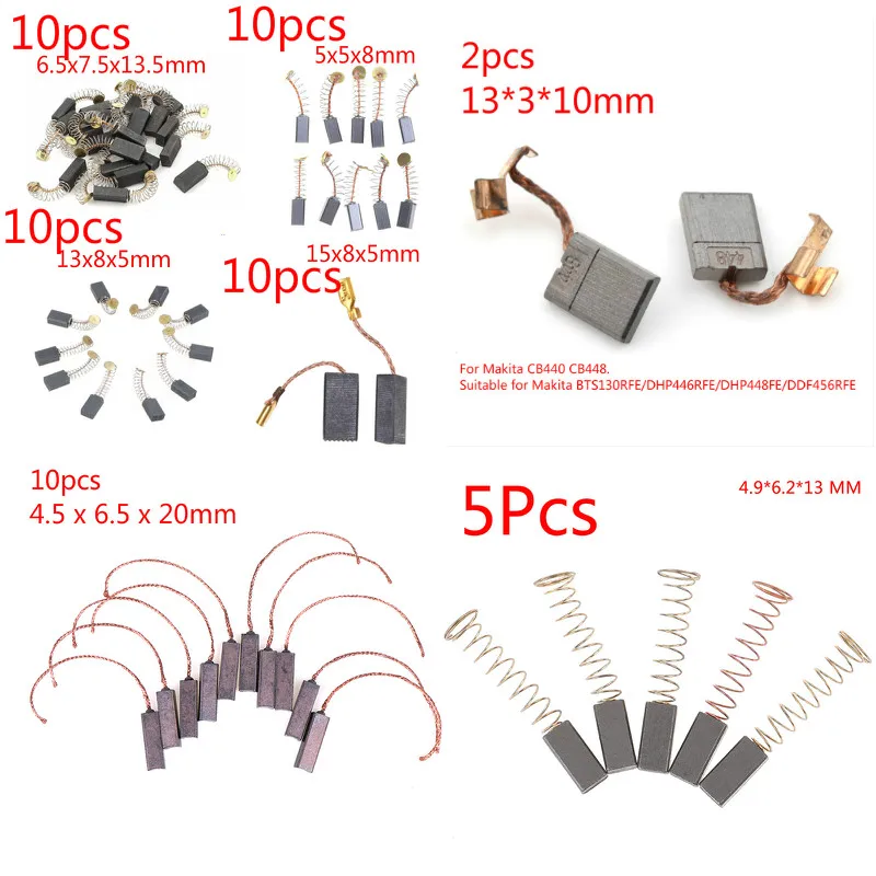 2/10Pcs Power Tool Carbon Brush Electric Hammer Angle Grinder Graphite Brush Replacement Various Size Drop Shipping 
2/10Pcs Power Tool Carbon Brush Electric Hammer Angle Grinder Graphite Brush Replacement Various Size Drop Shipping